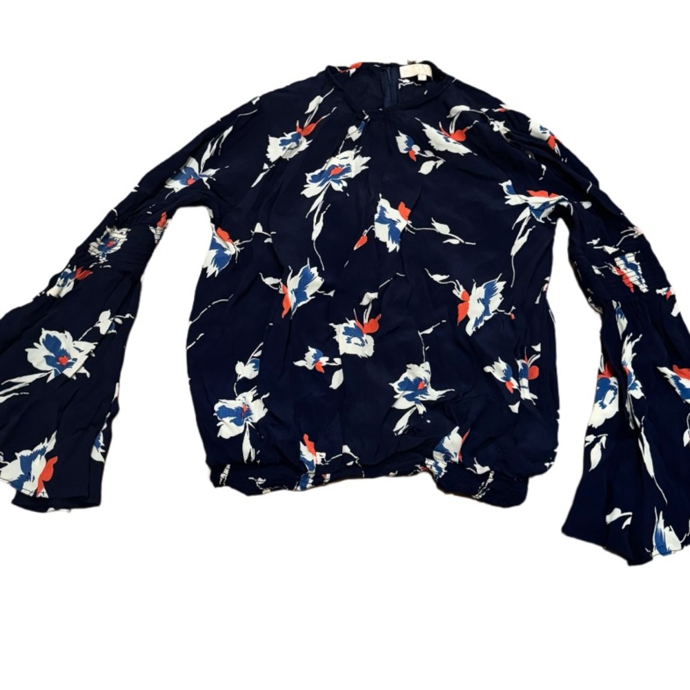 By TiMo navy top with cinched waist and sleeves size women’s large